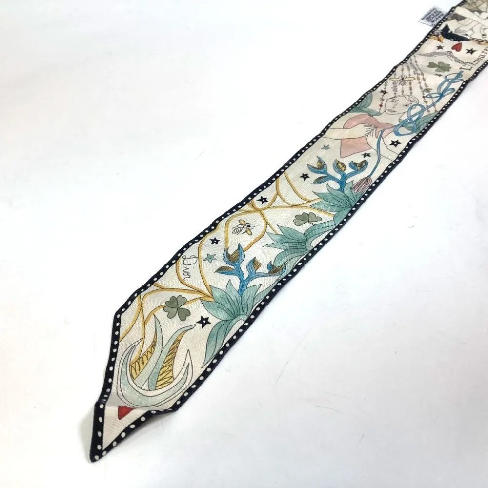 AUTHENTICITTY GUARANTEED Dior Heart pattern Mitsua BandeauScarf Scarf Multicolor - Picture 5 of 7